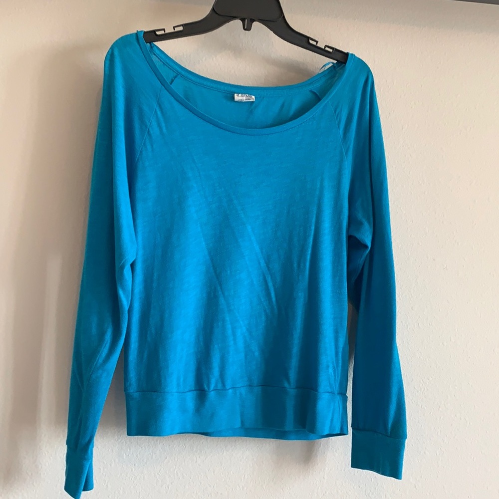 victoria’s secret PINK blue scoop neck top
